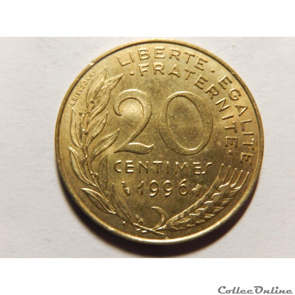 monnaie france moderne 20 centimes marianne 1996