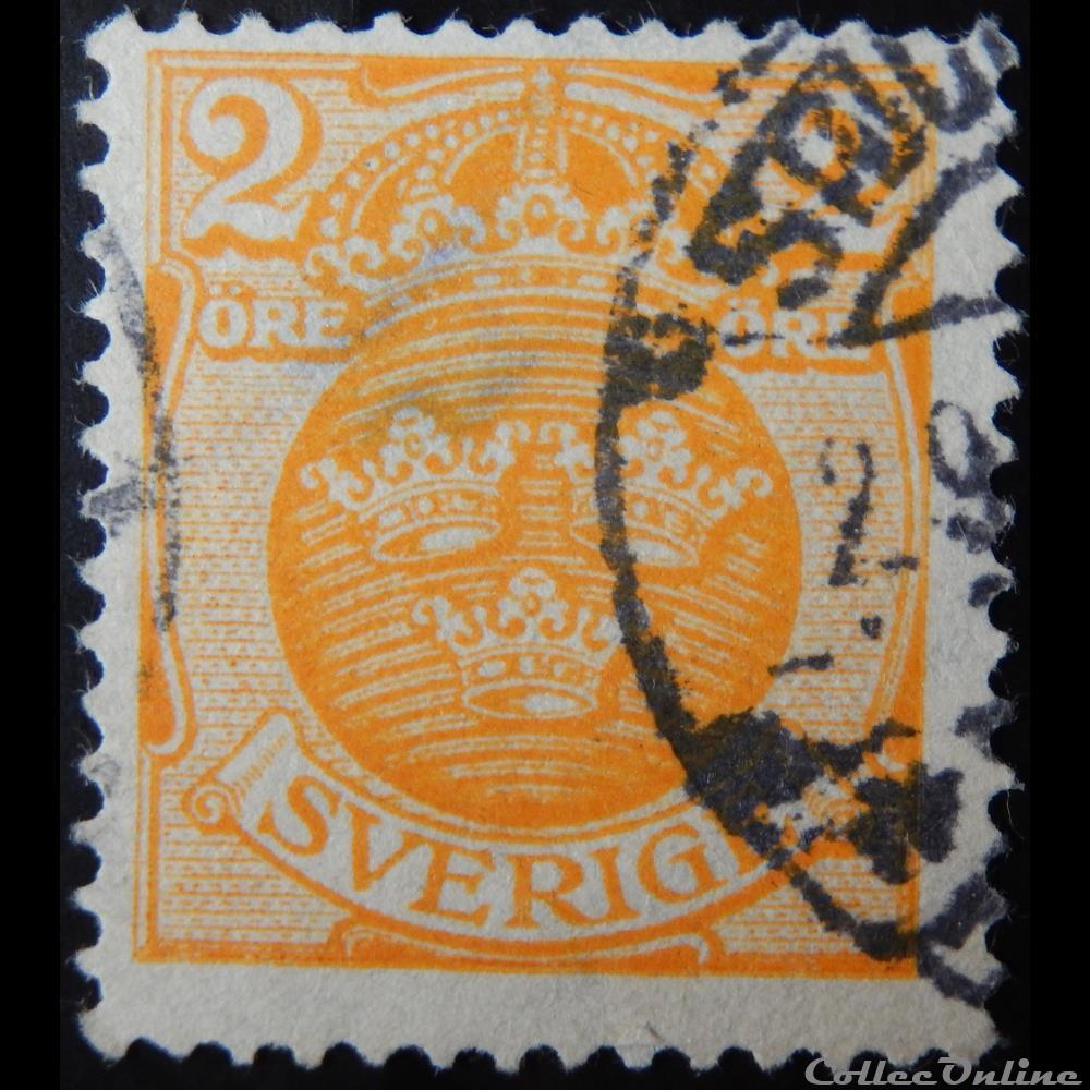 Suède 00056 armoiries 2öre de 1910 timbre europe suede 00056 armoiries 2ore de 1910