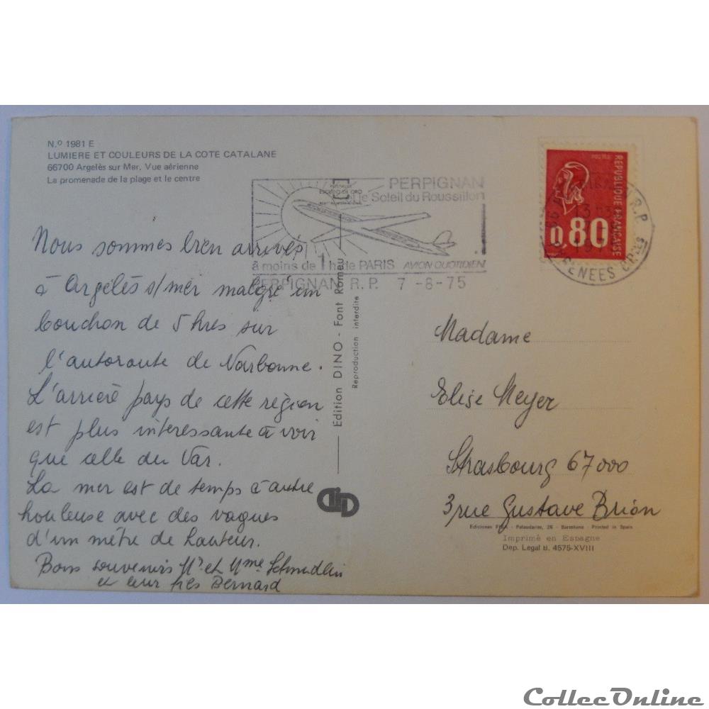 CP des Pyrénées-Orientales, Argelès sur Mer carte postale france midi cp des pyrenees orientales argeles sur mer
