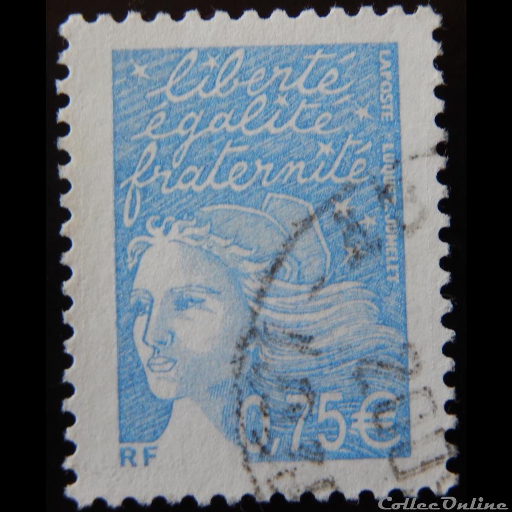 03572 Marianne de Luquet 0,75 € bleu ciel timbre france 03572 marianne de luquet 0 75 bleu ciel