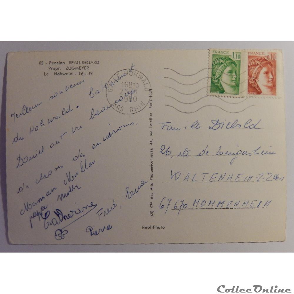 CP du Bas-Rhin, le Hohwald, pension Beau Regard carte postale france alsace cp du bas rhin le hohwald pension beau regard