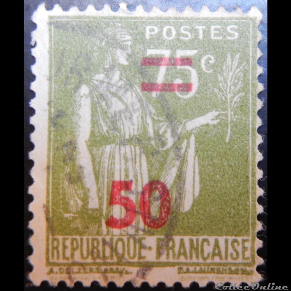 00480 Type Paix 50c sur 75c olive timbre france 00480 type paix 50c sur 75c olive