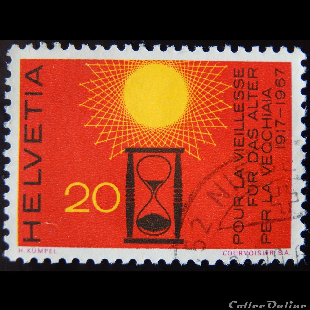 timbre europe suisse 00792 sablie et soleil 20cts de 1967