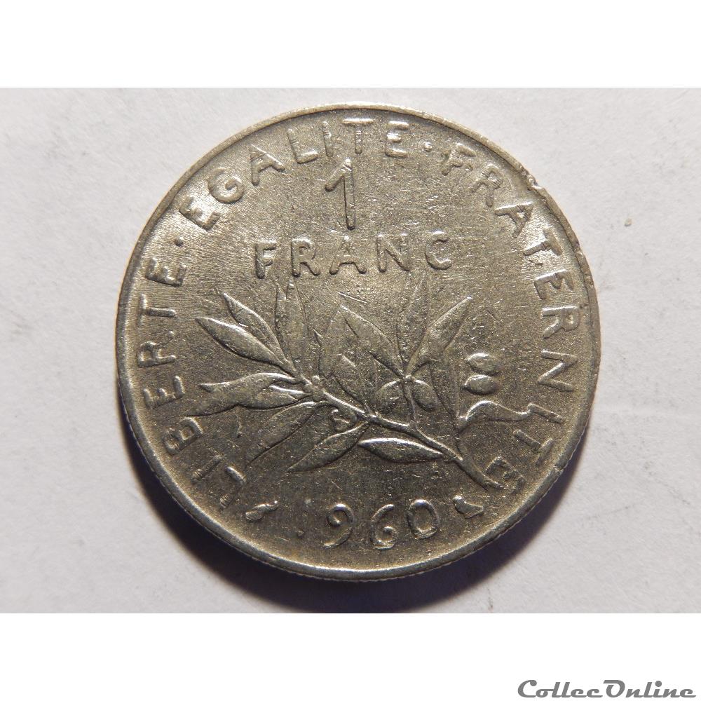 1 franc semeuse 1960 monnaie france moderne 1 franc semeuse 1960