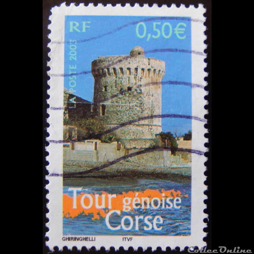 timbre 03598 la france a voir tour genoise corse 0 50