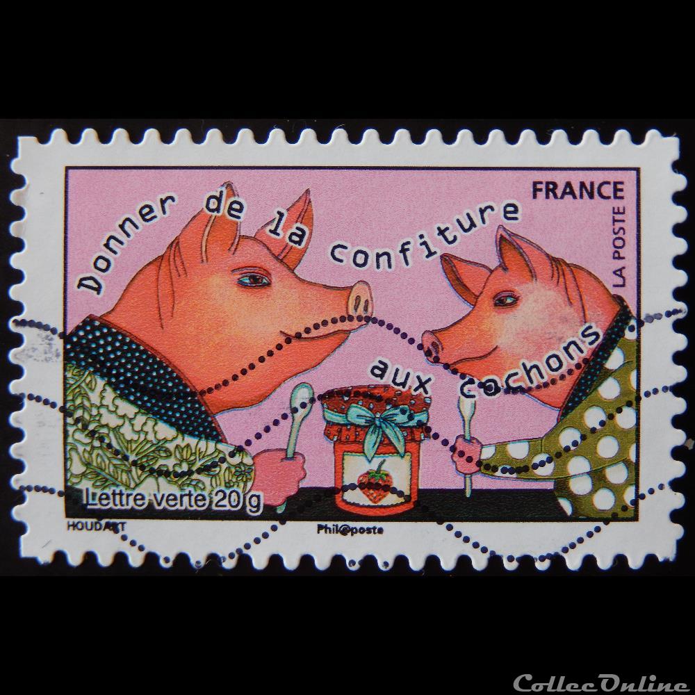 timbre france aa01169 donner de la confiture aux cochons 20g