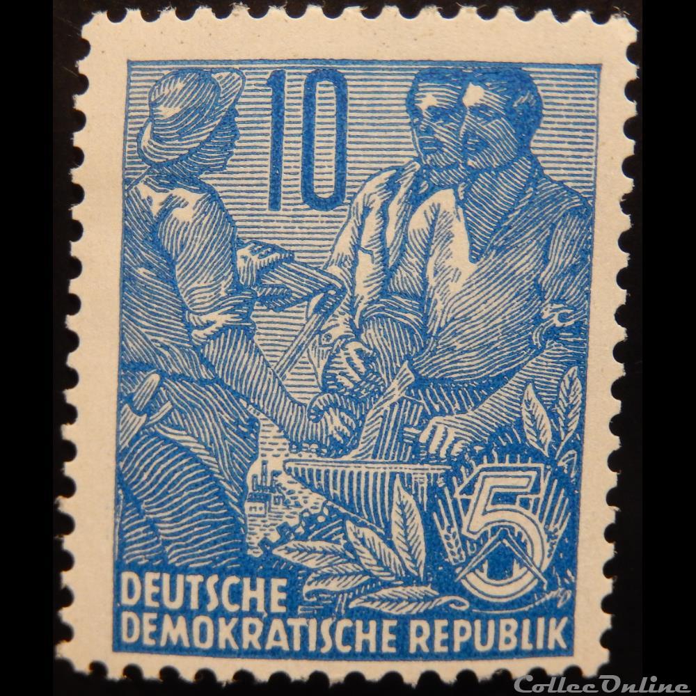 Allemagne RDA 00190 ouvriers 10pf de 1955 timbre europe allemagne rda 00190 ouvriers 10pf de 1955