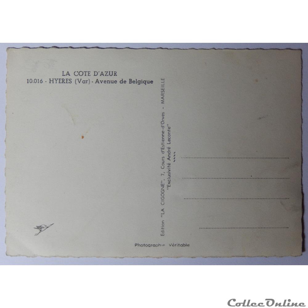 carte postale france provence cote azur cpa du var hyeres avenue de belgique