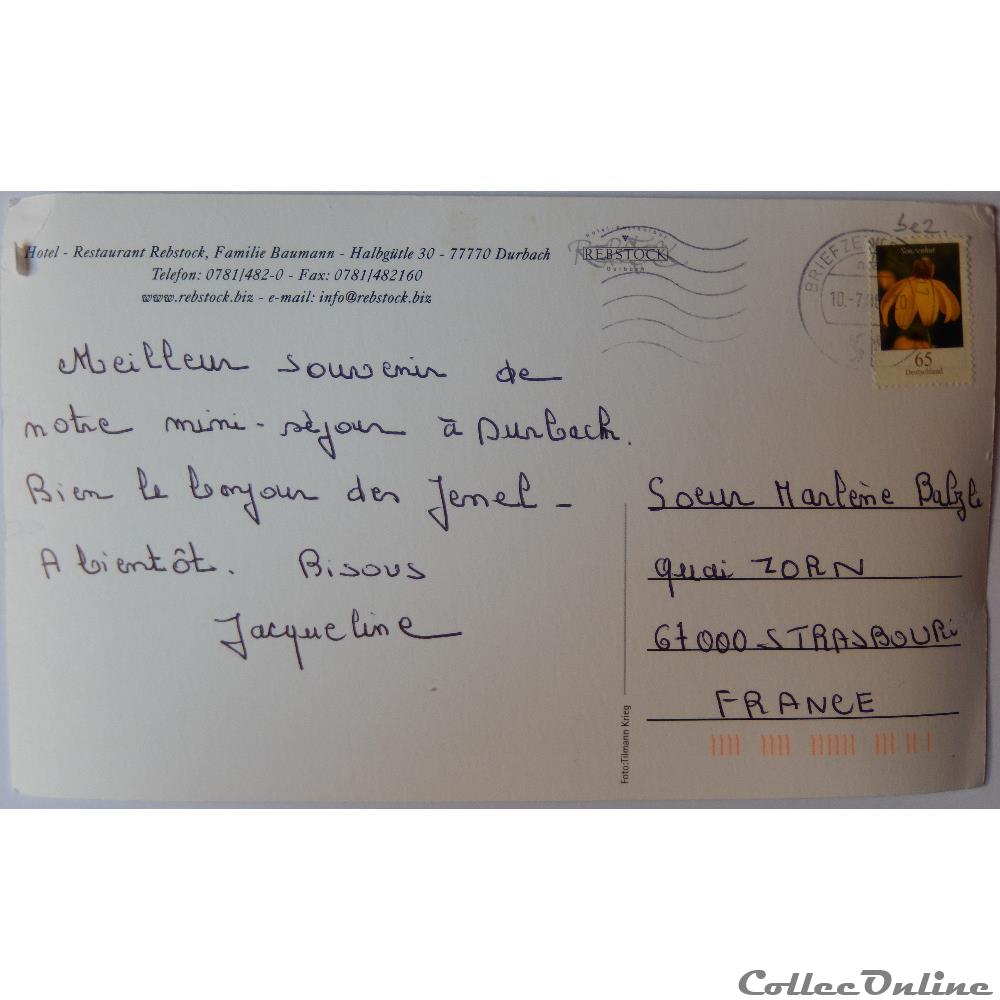 carte postale europe rhone alpe cp allemagne bade wurtemberg durbach