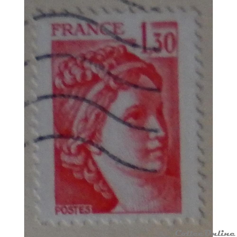 02059 Sabine de Gandon 1F30 rouge de 1979 2 timbre france 02059 sabine de gandon 1f30 rouge de 1979