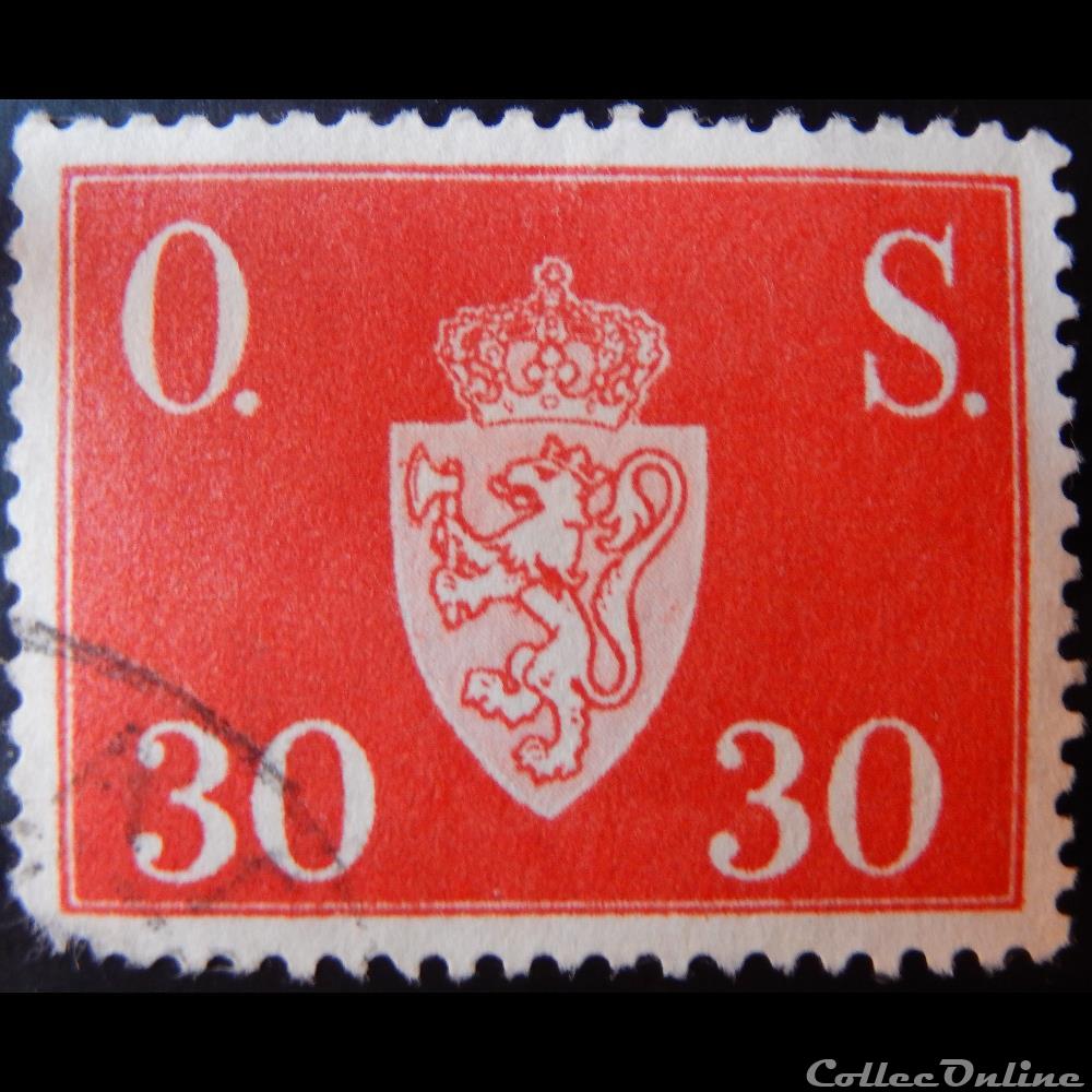 Norvège S0063 armoiries 30ore de 1951 timbre europe norvege s0063 armoiries 30ore de 1951