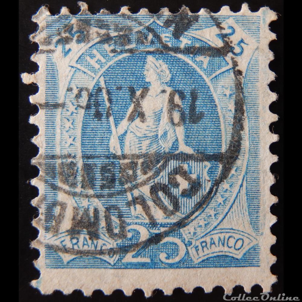 Suisse 00073 Helvetia 25cts de 1899 timbre europe suisse 00073 helvetia 25cts de 1899