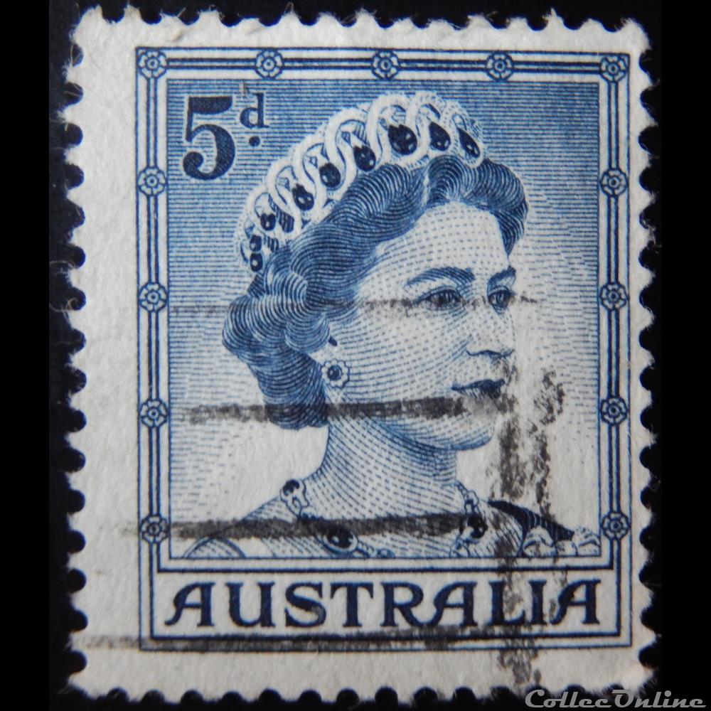 timbre oceanie australie 00253a reine elisabeth ii 5d de 1959