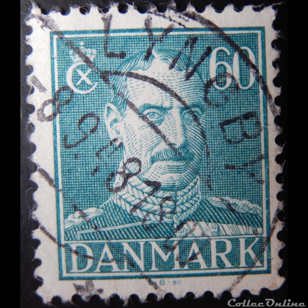 Danemark 00290 roi Christian X de 60ore de 1944 timbre europe danemark 00290 roi christian x de 60ore de 1944