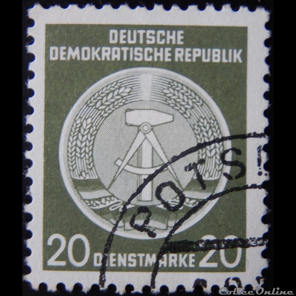 Allemagne RDA S0008 armoirie 20pf de 1954 timbre europe allemagne rda s0008 armoirie 20pf de 1954