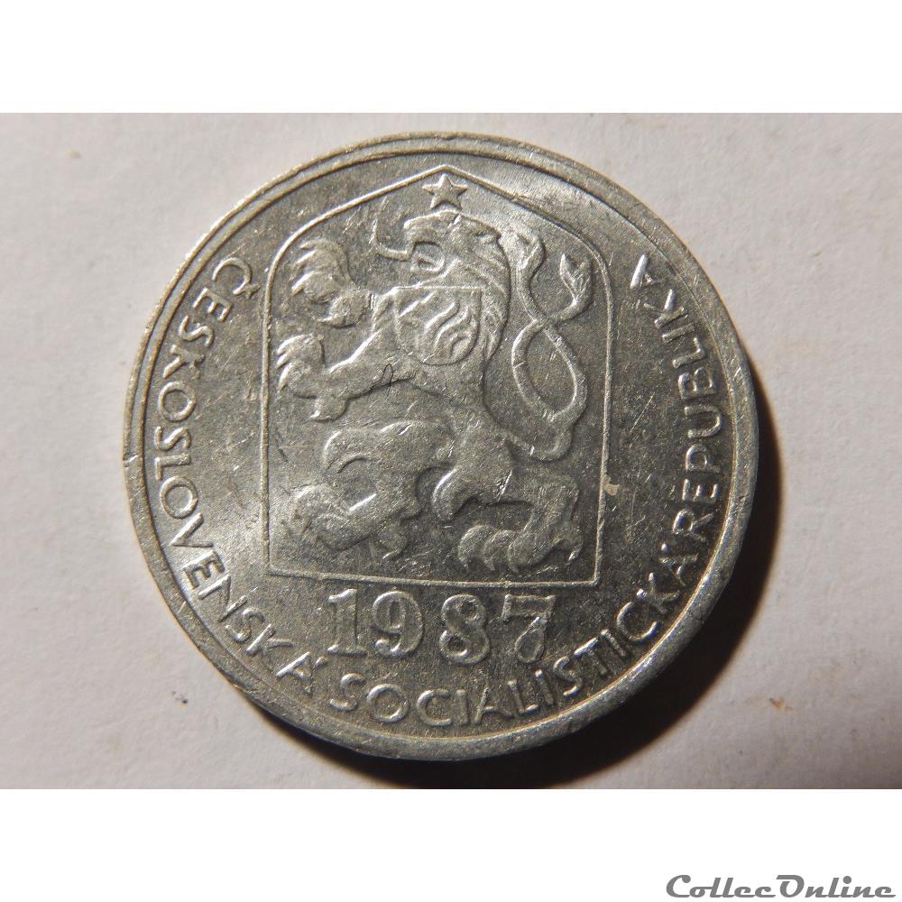 Tchécoslovaquie, 10 haléru de 1987 2 monnaie monde republique tcheque tchecoslovaquie 10 haleru de 1987