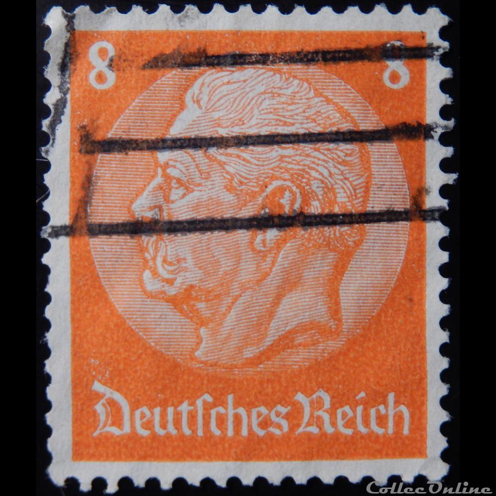 Allemagne Reich 00488 président Paul Von Hindenburg 8pf de 1934 timbre europe allemagne reich 00488 president paul von hindenburg 8pf de 1934