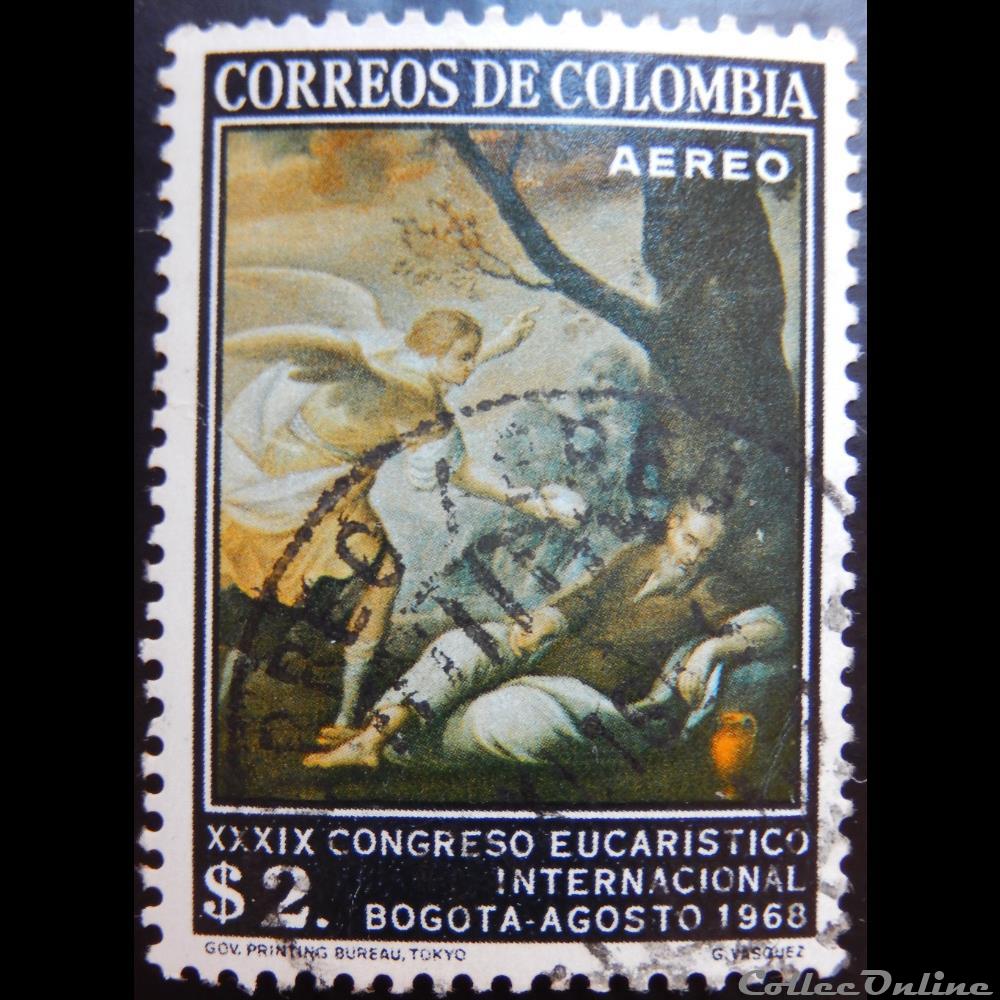 Colombie PA0485 le rève du prophète Elie 2$ de 1968 timbre amerique colombie pa0485 le reve du prophete elie 2 de 1968