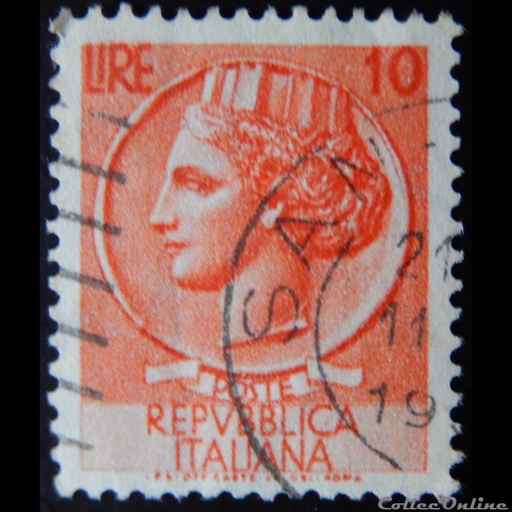 timbre europe italie 00649 piece de syracuse 10 lires de 1953