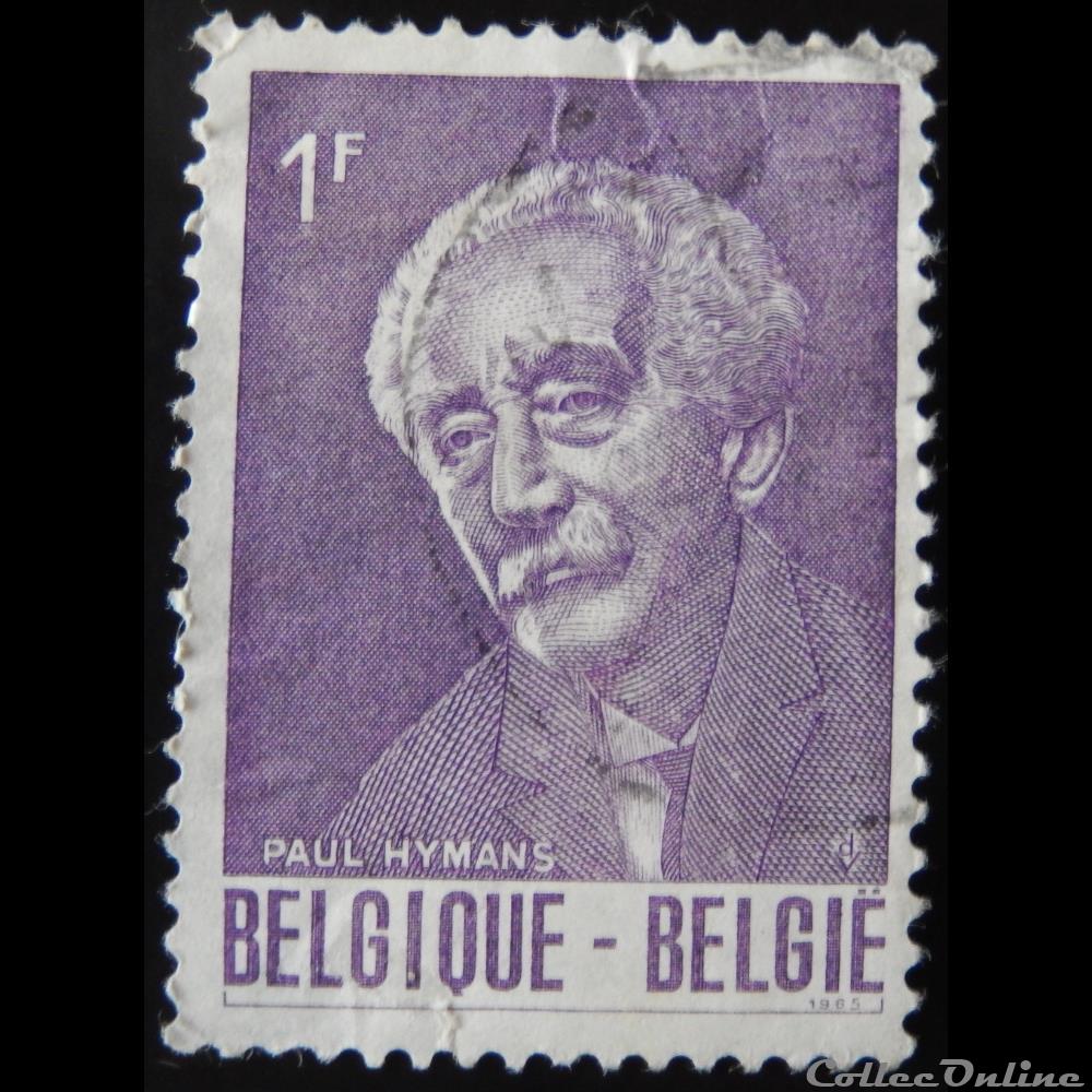 Belgique 01321 Paul Hymans 1F de 1965 timbre europe belgique 01321 paul hymans 1f de 1965