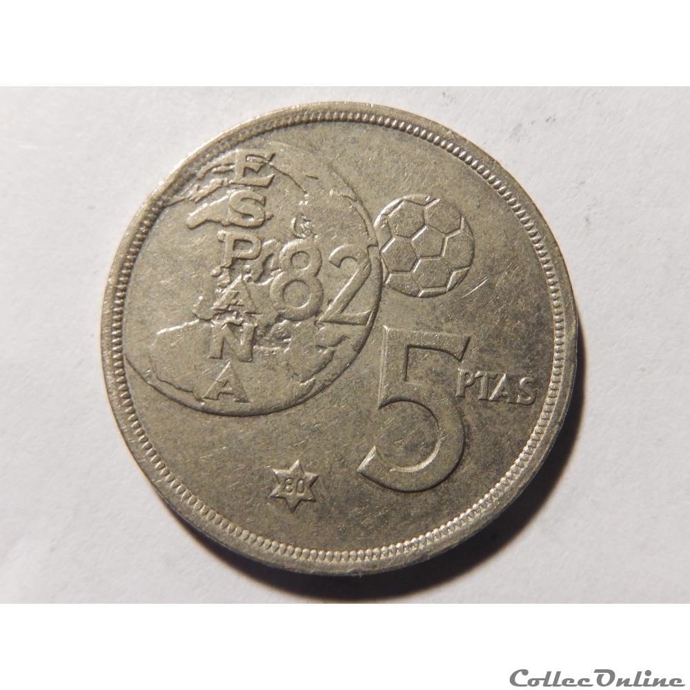 Espagne, 5 pesetas de 1980 monnaie monde espagne 5 pesetas de 1980