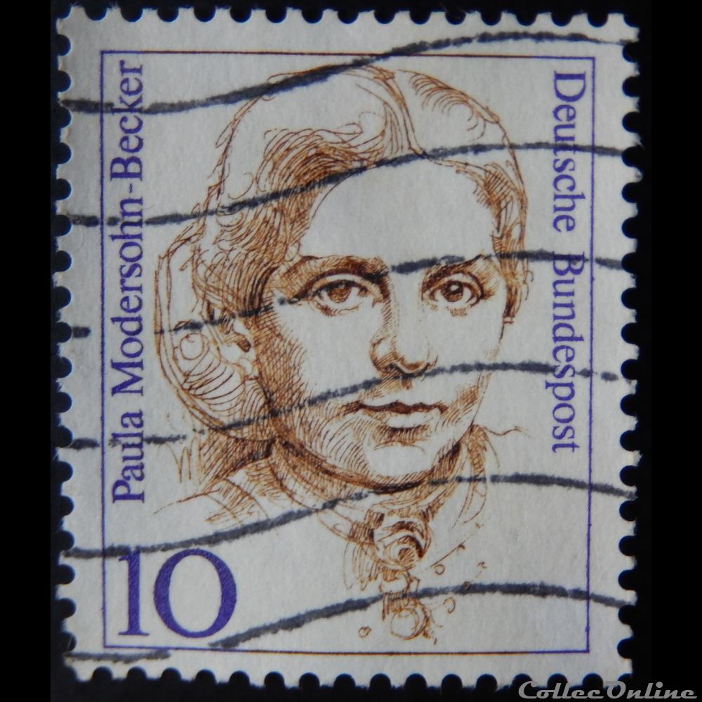 Allemagne RFA 01191 Paula Modersohn-Becker 10pf de 1988 4 timbre europe allemagne rfa 01191 paula modersohn becker 10pf de 1988