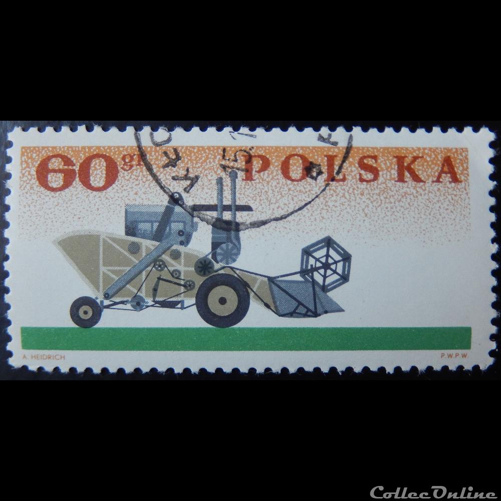 Pologne 01518 moissonneuse batteuse 60Gr de 1966 timbre europe pologne 01518 moissonneuse batteuse 60gr de 1966