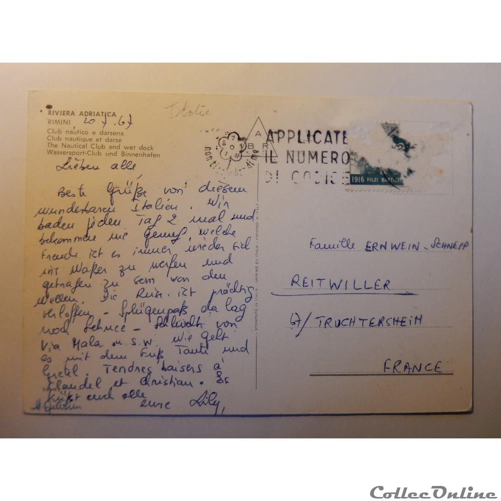 CPA d'Italie, le club nautique et darse de Rimini carte postale europe midi pyrenee cpa italie le club nautique et darse de rimini