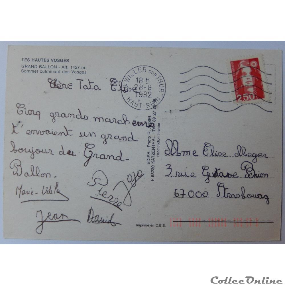 carte postale france alsace cp du haut rhin le grand ballon