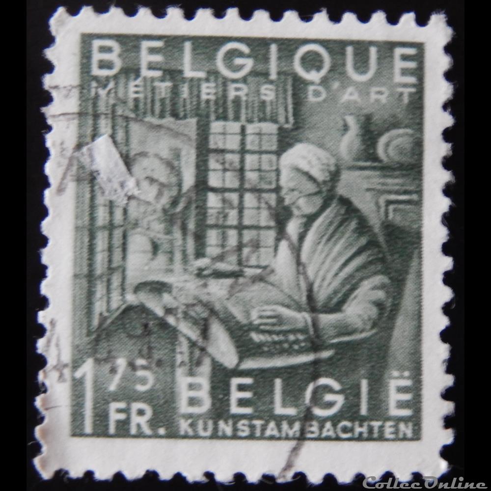 Belgique 00765 métiers d'art 1.75F de 1948 timbre europe belgique 00765 metiers art 1 75f de 1948