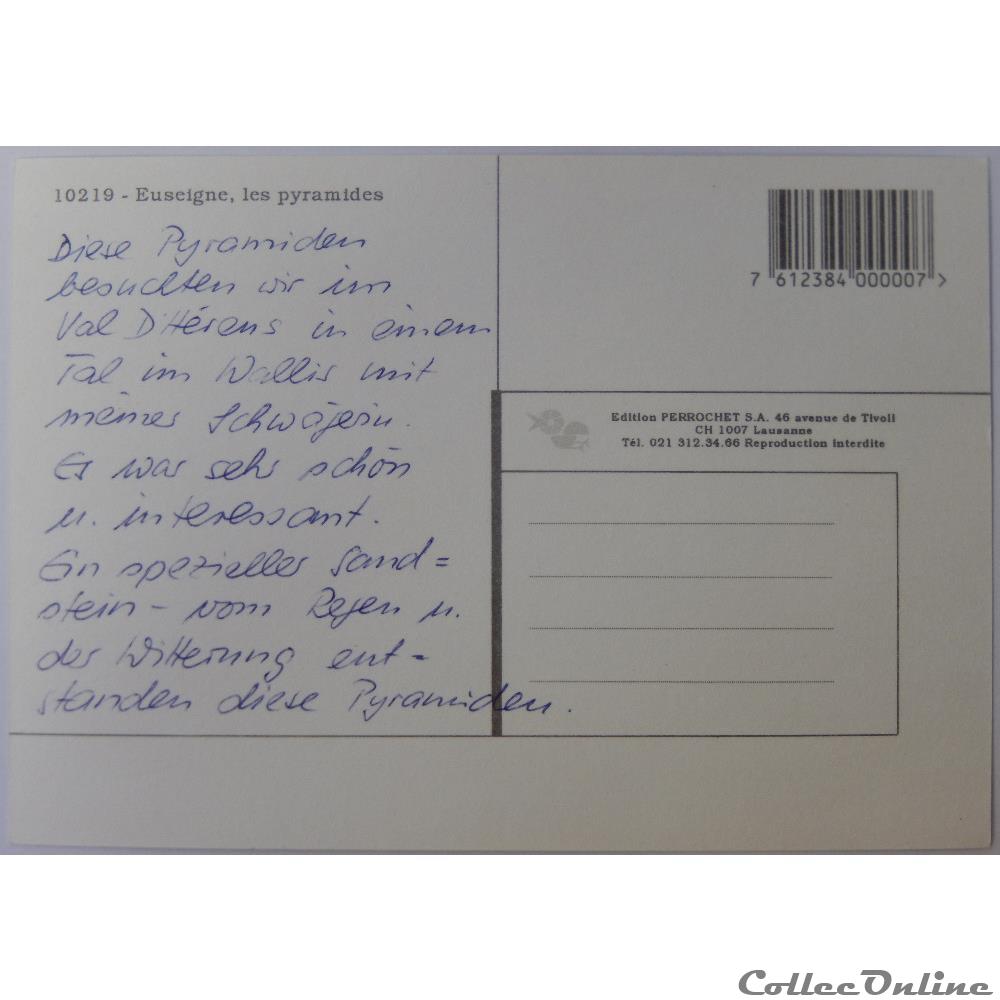 CP de Suisse, Le Valais, Hérémence, Euseigne carte postale europe bretagne cp de suisse le valais heremence euseigne
