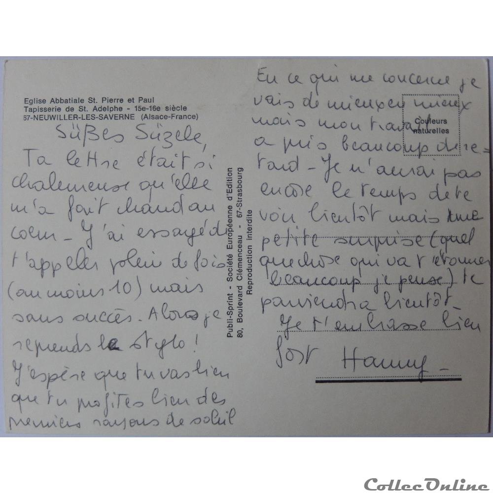 carte postale france alsace cp tapisserie