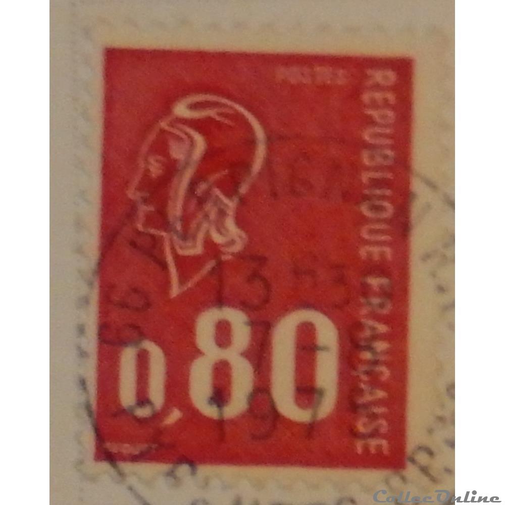 01816A Marianne de Béquet - 80c rouge de 1974 timbre france 01816a marianne de bequet 80c rouge de 1974