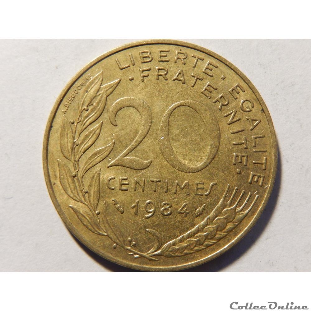 monnaie france moderne 20 centimes marianne 1984