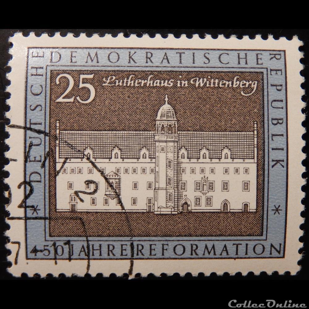 Allemagne RDA 01015 maison de Luther à Wittenberg 25pf de 1967 timbre europe allemagne rda 01015 maison de luther a wittenberg 25pf de 1967