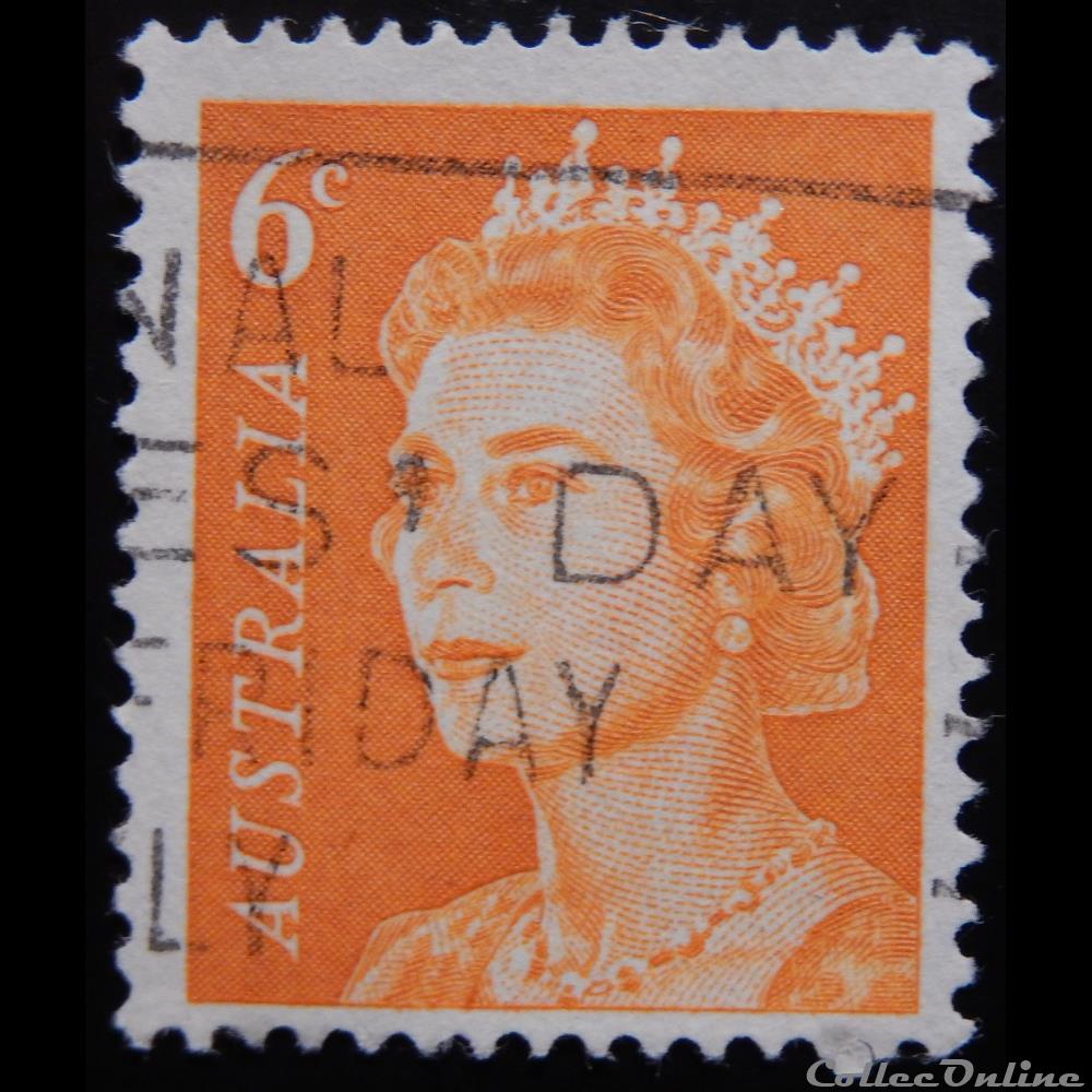 Australie 00323B Reine Elisabeth II 6c de 1970 timbre oceanie australie 00323b reine elisabeth ii 6c de 1970