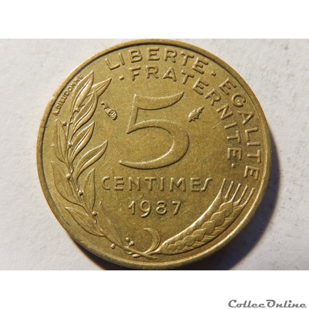 5 centimes Marianne 1987 monnaie france moderne 5 centimes marianne 1987