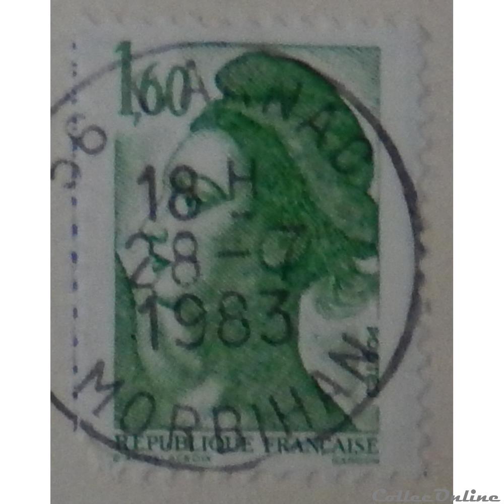 timbre france 02219 republique type liberte 1f60 vert de 1982