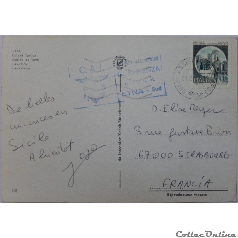 CP d'Italie, Sicile, Etna carte postale europe auvergne cp italie sicile etna