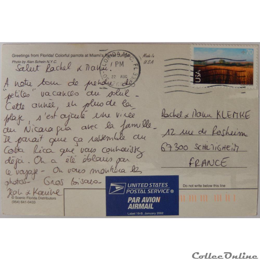 carte postale amerique midi pyrenee cp animaux aras