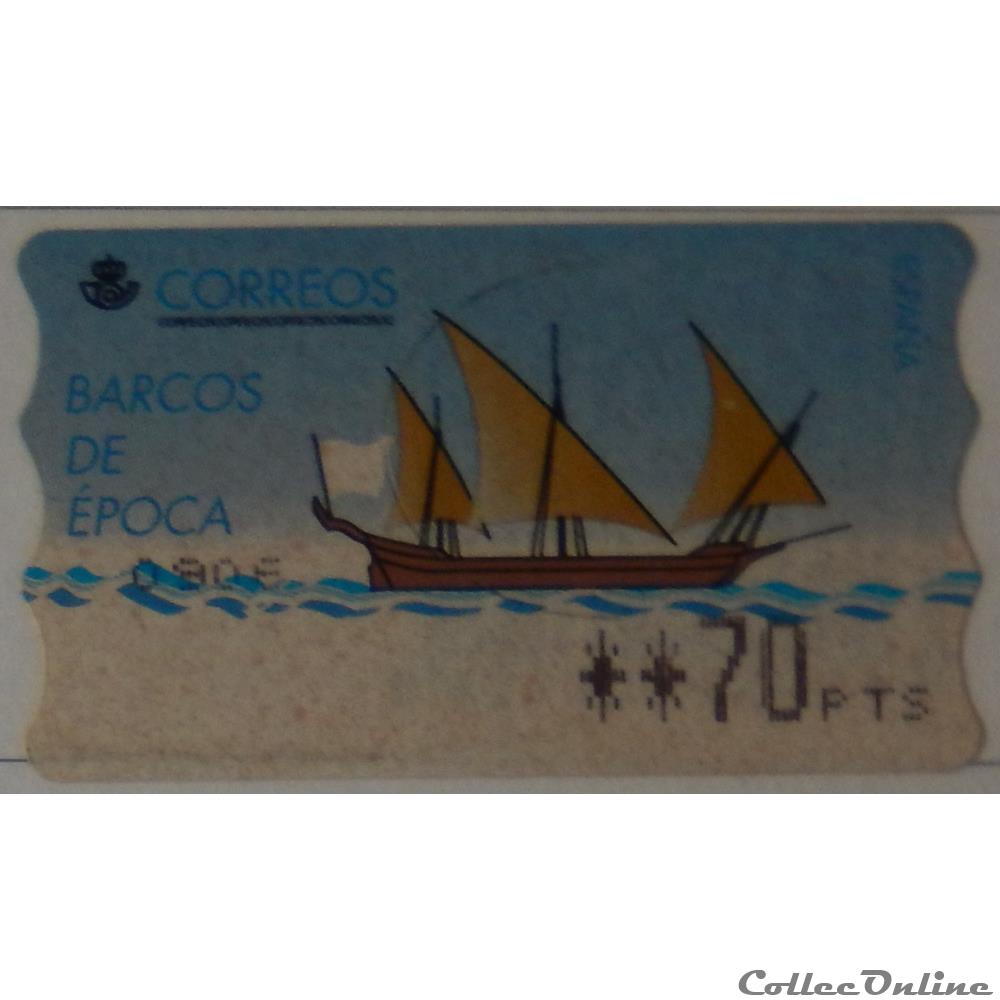 Espagne DI0018 bateau 70Ptas de 1998 timbre europe espagne di0018 bateau 70ptas de 1998