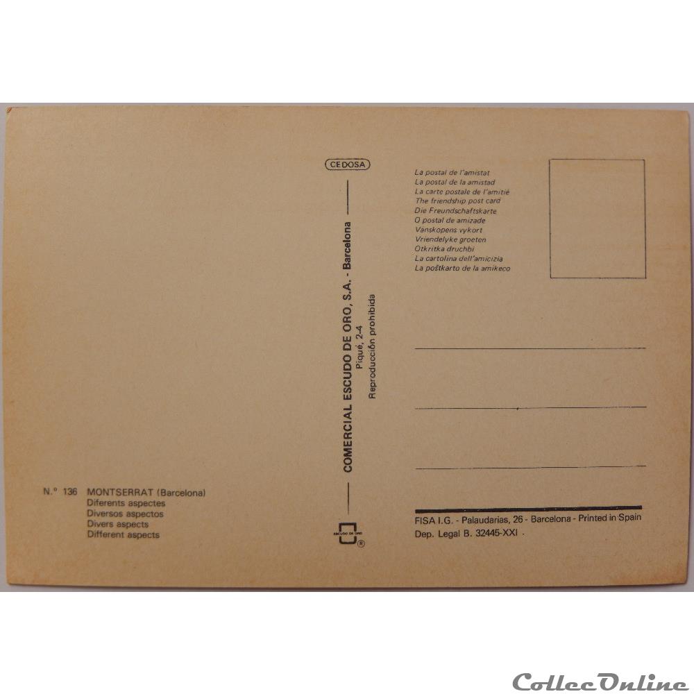 carte postale europe bretagne cp espagne catalogne montserrat