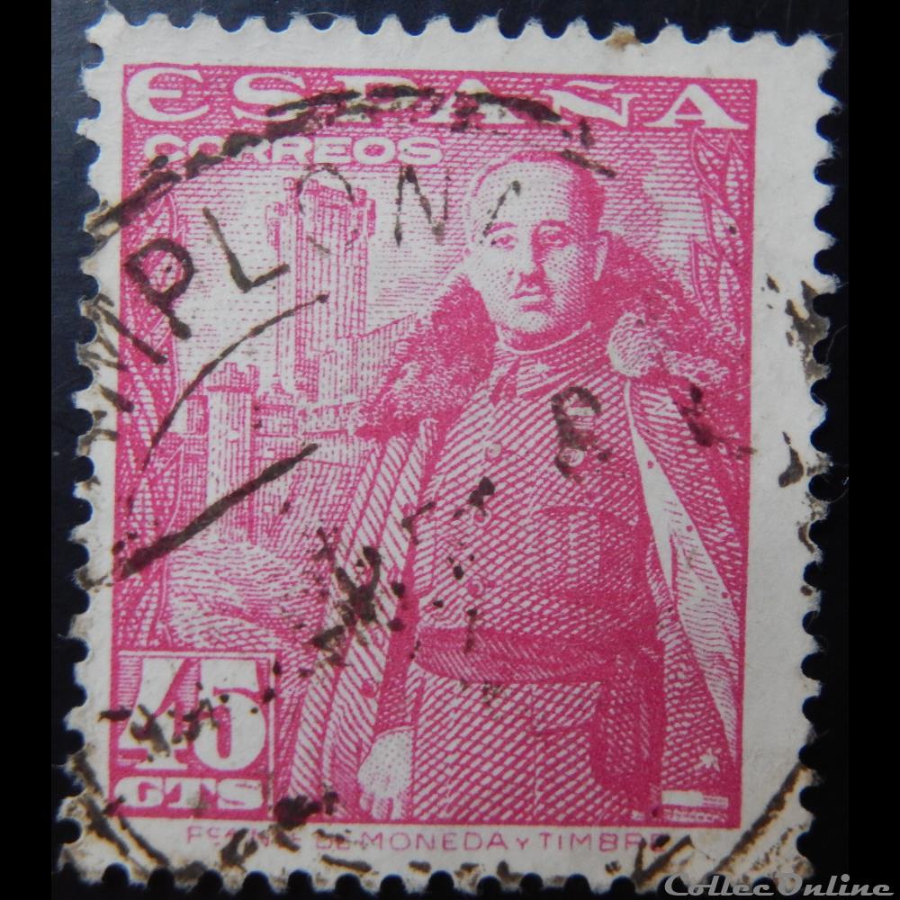 Espagne 00769 général Francisco Franco 45c de 1948 timbre europe espagne 00769 general francisco franco 45c de 1948