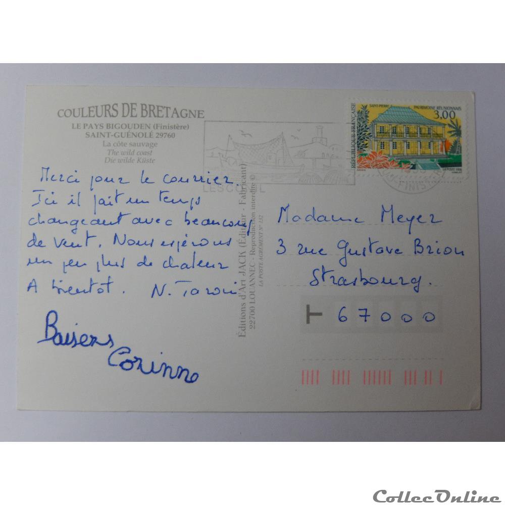 carte postale france bretagne cp du finistere saint guenole la cote sauvage
