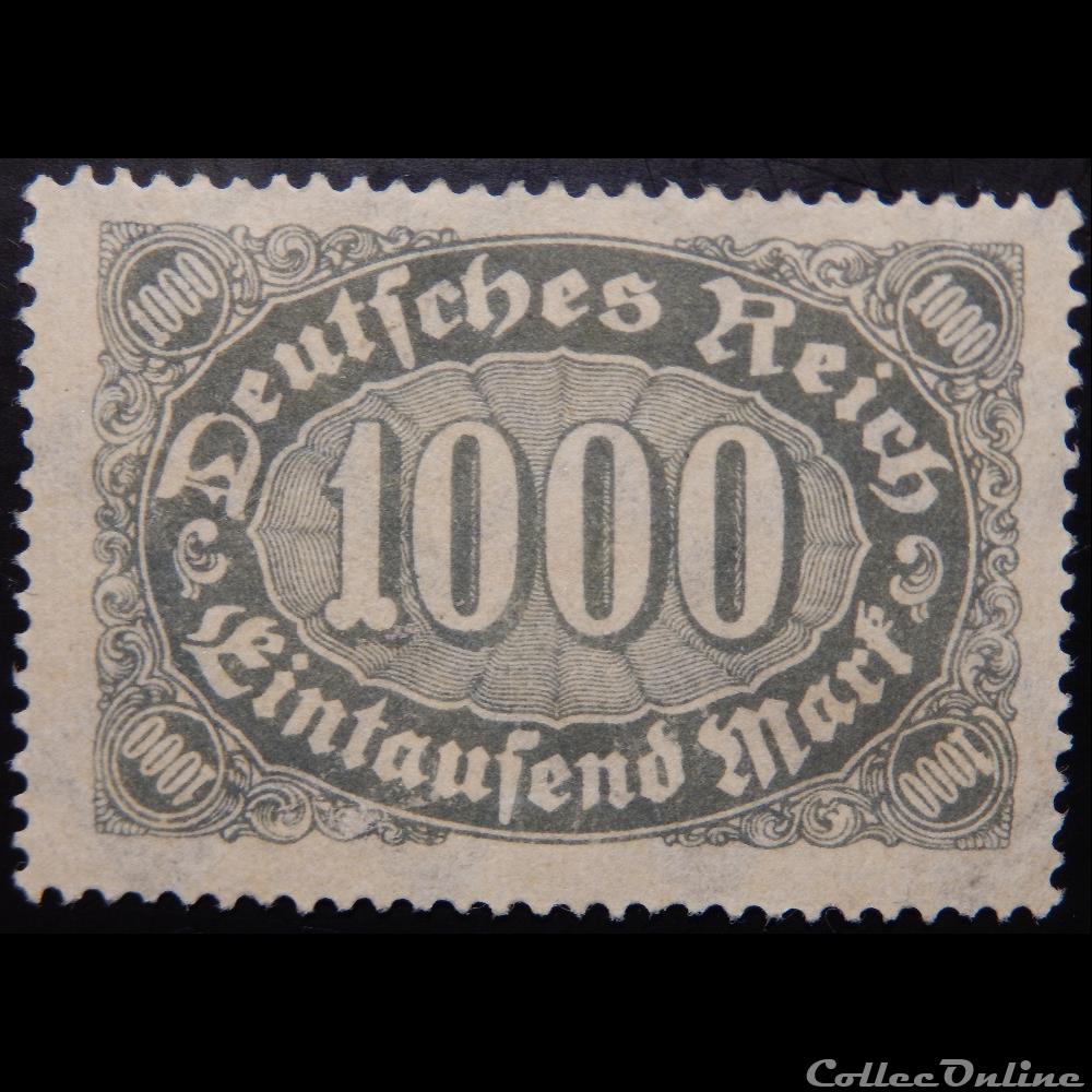 Allemagne Reich 00187 chiffre 1 000RM de 1923 timbre europe allemagne reich 00187 chiffre 1 000rm de 1923