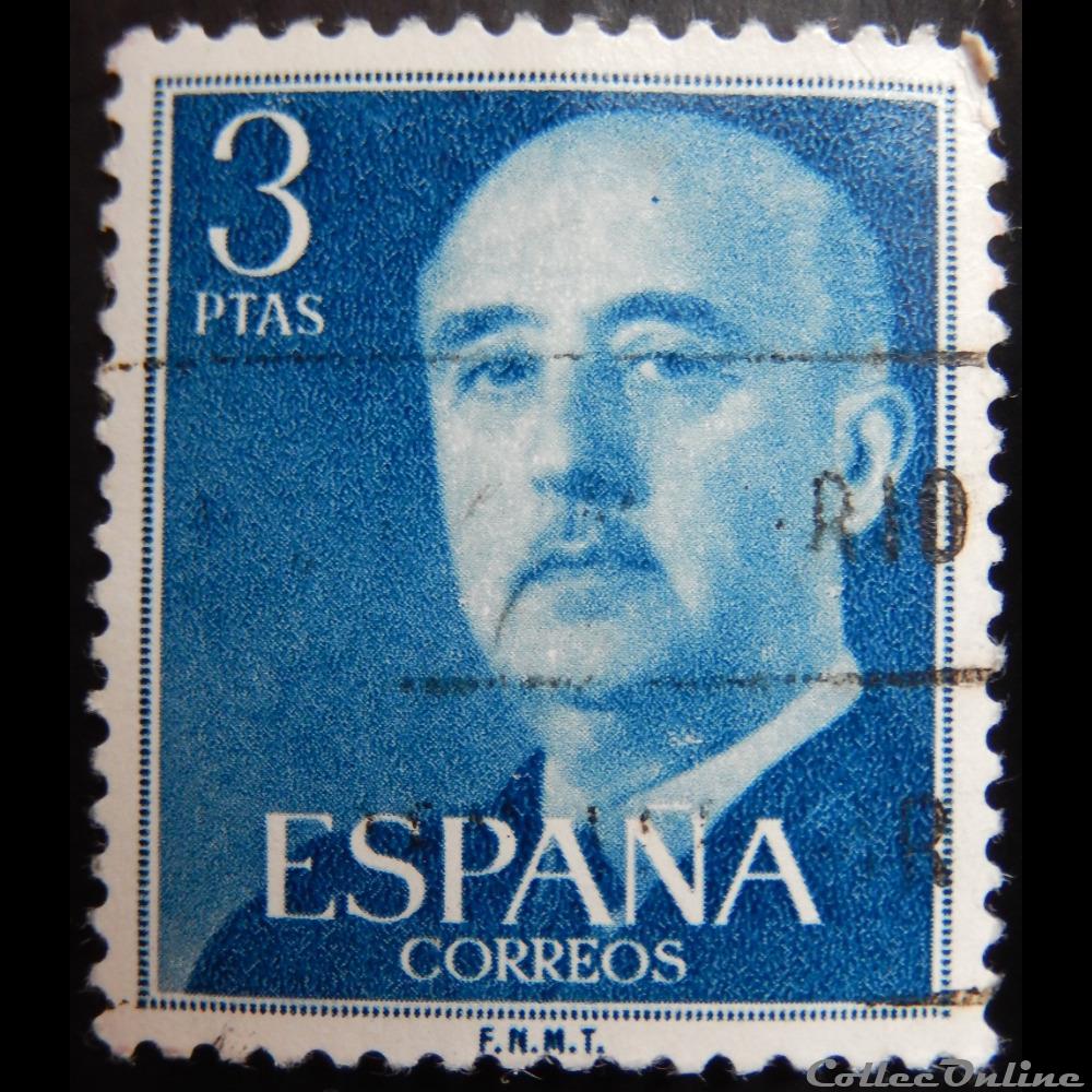 Espagne 00866 général Francisco Franco 3Ptas de 1955 2 timbre europe espagne 00866 general francisco franco 3ptas de 1955