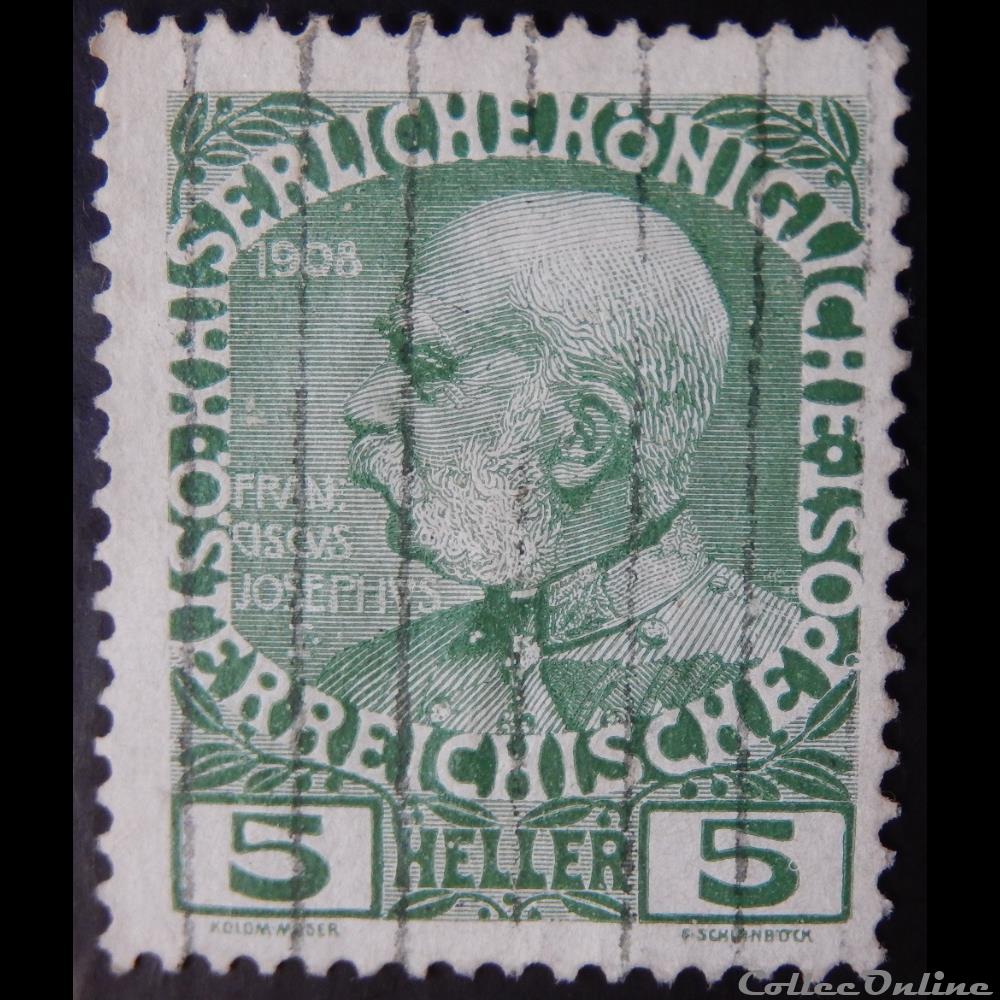 Autriche 00104 empereur Franz Joseph 5H de 1908 timbre europe autriche 00104 empereur franz joseph 5h de 1908