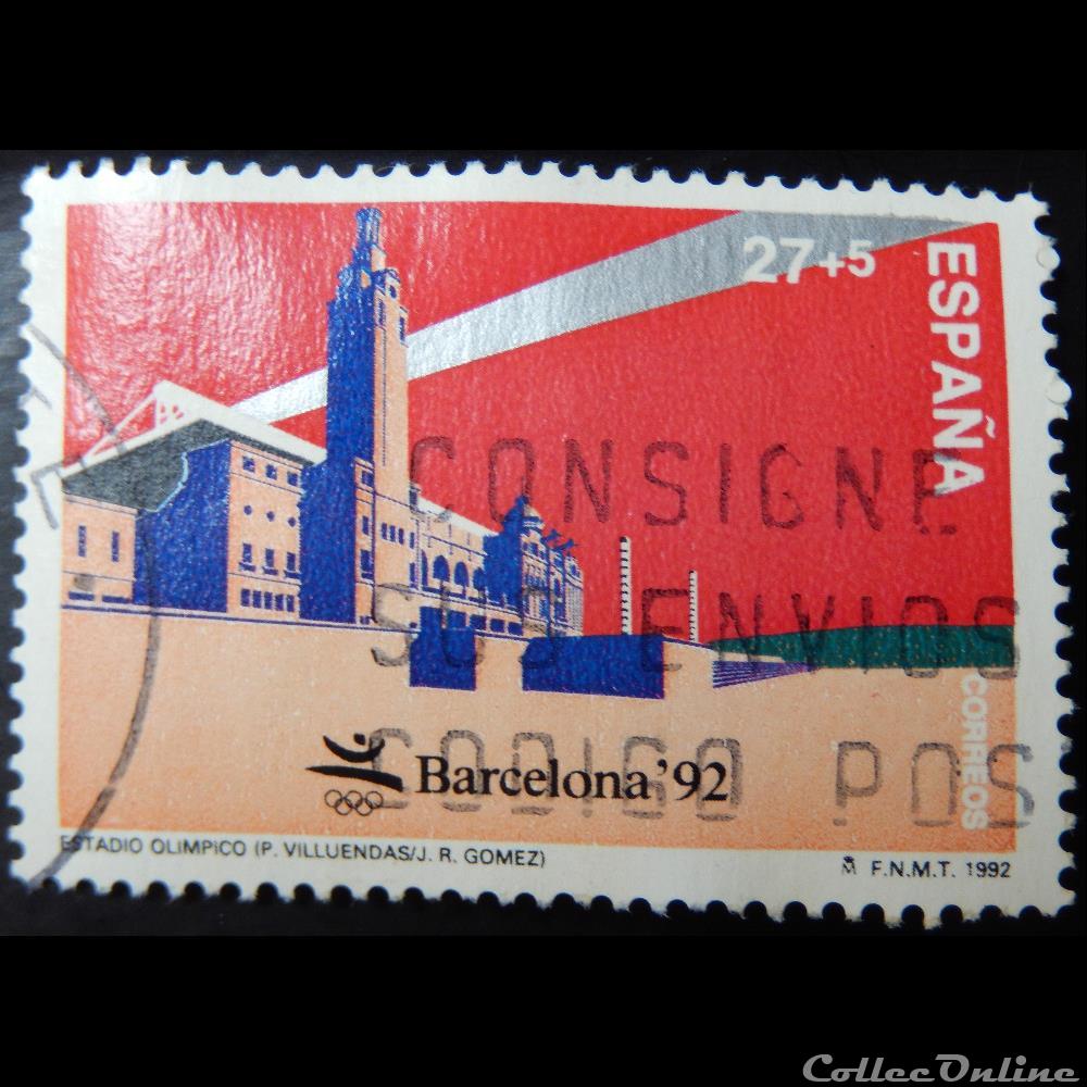 Espagne 02812 JO de Barcelone 27+5Ptas de 1992 timbre europe espagne 02812 jo de barcelone 27 5ptas de 1992