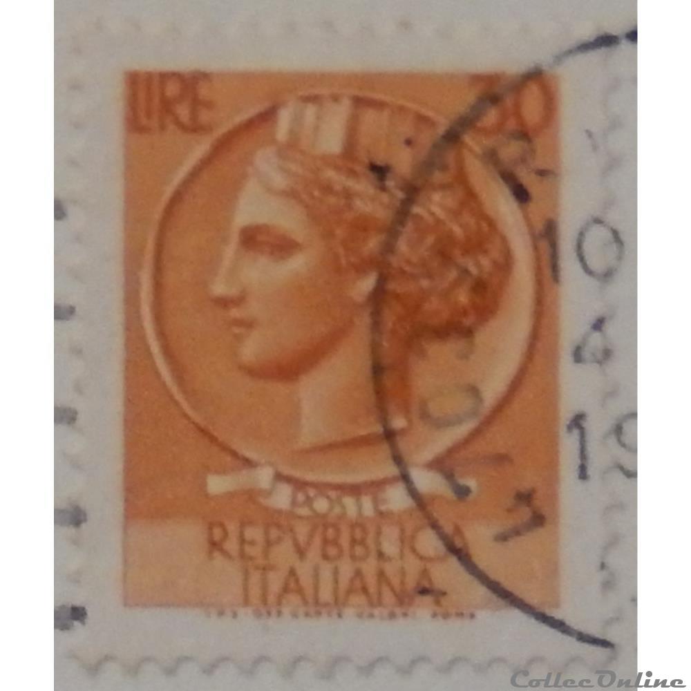 Italie 00716A pièce de Syracuse 30 lires de 1960 4 timbre europe italie 00716a piece de syracuse 30 lires de 1960