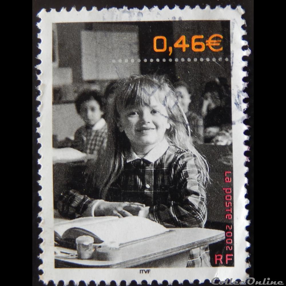 03522 Sur les bancs de l'école 0.46€ de 2002 3 timbre france 03522 sur les bancs de ecole 0 46 de 2002